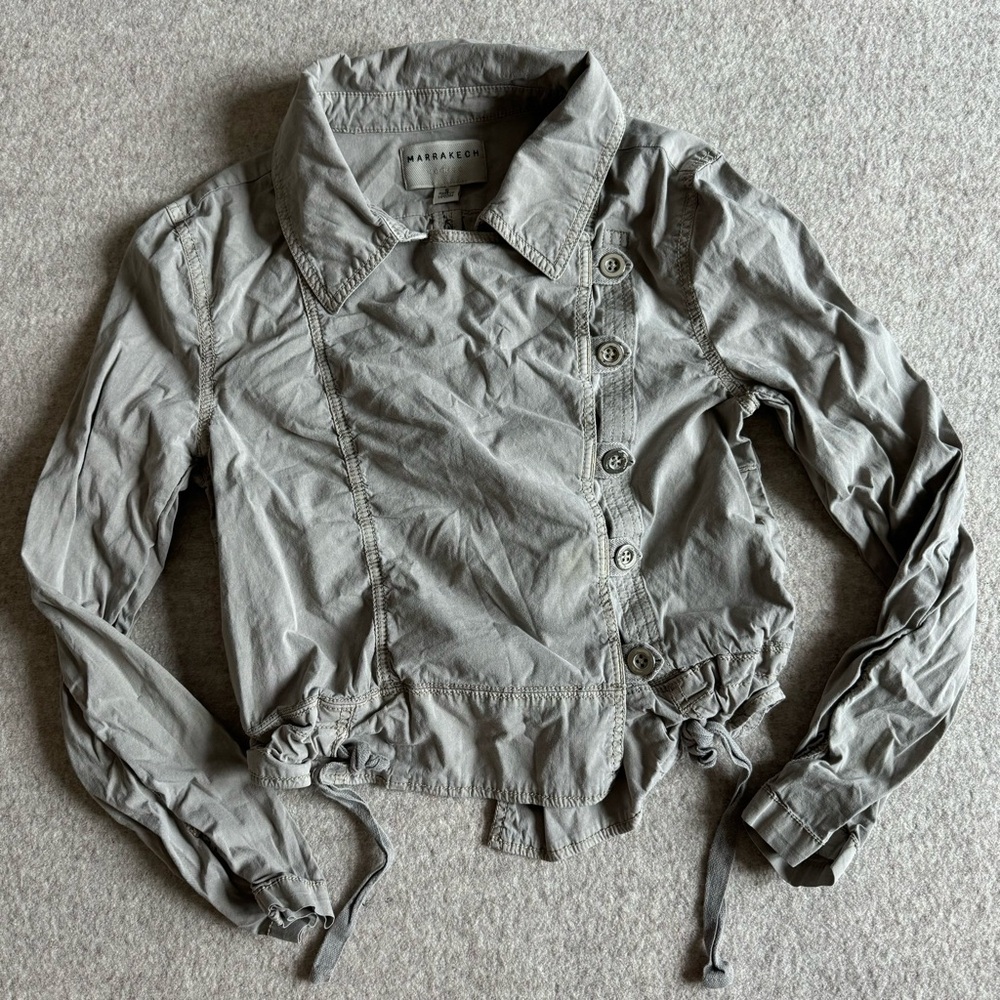 Asymmetrical Grey Button Down Jacket - image 2